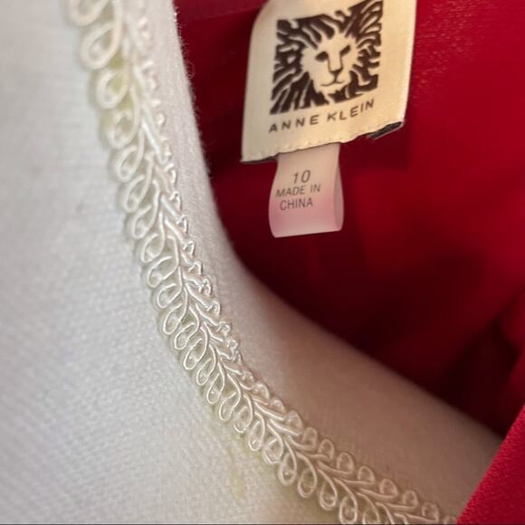 Anne Klein Womens Red Asymmetrical Top Size 10 Capsule Lagenlook Office Career - Picture 6 of 7